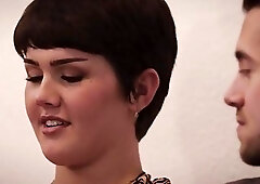 TS brunette ass fucked by boyfriends friend