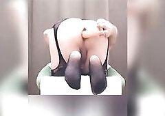 Banging myself with 3 dildos and licking my cum