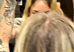 Swallowing cum in the changing room