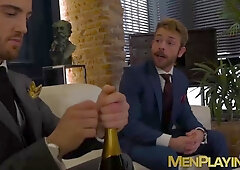 Drunk executive hunks Gabriel Phoenix and Jp Dubois fuck raw