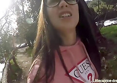 Fresh teen 18+ with glasses would rather suck cock and get fucked than studying for her exams