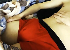 man ejaculates on tummy -ARTEM SUCHKOV