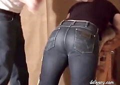 Dad Smacks His Stud in Cock-squeezing Denim