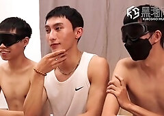 Gay asian, big cock cumshot, suck off