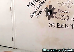 White stud sucking black gloryhole