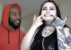 Inked gothic slut interracial sex video
