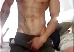 Tattooed verbal hunk doing a solo show