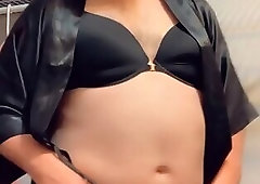 Pantyluvn sissy teasing in black lingerie