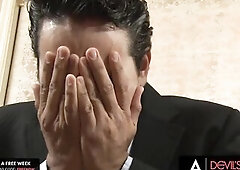 DEVILS T CUTIES - Trans Babysitter Amy Daly Comforted A Dude By Sucking His Shlong