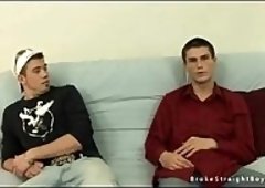 Randy Wanking Twinks On A Couch