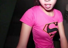 Small tgirl teen amateur Lee POV oral-sex and hardcore anal sex bareback stretching open her taut dark hole! This Oriental ladyboy girlfriend was just