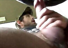 Big-Cock Hunk Precums in Car with Blue Eyes