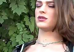 Tgirl Kimberly role plays as a horny cop