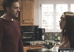 Lengthy buried raunchy tension comes to a head in a heated screw fest from the kitchen all the way to the bedroom. That Babe wraps her giant natural m