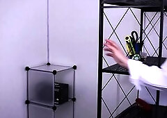 Alexa is working hard and merits a little break, so that babe sneaks off at lunch to have a little 'me' time. Nestled inbetween the shelves,