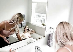 Skylar Snow and Kayleigh Coxx have been casing a abode and lastly sneak in when the owners go without city. Wearing all ebony, they open the back wind