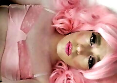 Pink girly Sissy self facial *cring*