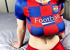 Barcelona Cheerleader's Large Boobs Banged Hard by a Fan Jock