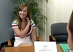 Ali Morrison Gets The Job By Showing Off Her Tits And Rubbing Her Pussy In The Interview - Ali Moorh