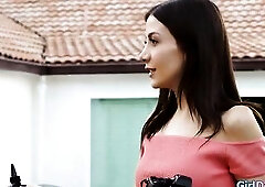 Black Nicole Kitt and her bff Lucy Lotus have a fun their outdoor photoshoot.When the photographer Natalie Brooks asks 'em to kiss they go wild