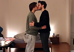 Frictation, fondling boners, smooching (homosexual buddies with good-sized schlongs, frotting fuck-fest)