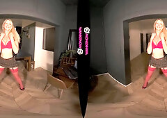 Watching You - Lingerie JOI Striptease Blonde - SexLikeReal