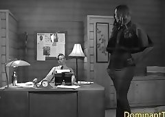 Dominant ts babe drilling inked studs ass