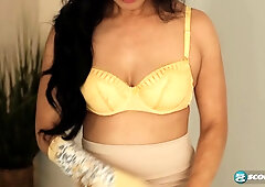 She's no angel ... checking out 49-year-old Phoenix Angel's dark nipples and pink pussy