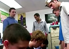 Amateur college twinks play games in reality groupsex