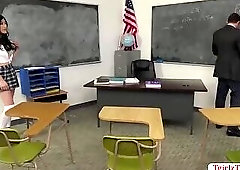 Cutie Professor gets a chance to fuck Student TGirl Penny Petals