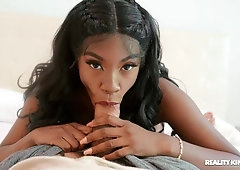 Inked brunette with small tits Amari Anne jumps on a huge dick