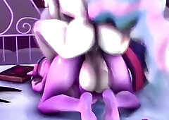 My little pony futanari ponies fucking hard in their bed