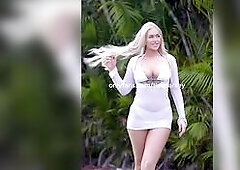 Golden-haired Sexy Gal Large Butt - Erotic Cheeks Out Hot!