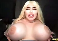 Faux cab - the juciest Big Tits blond barbie you will ever see