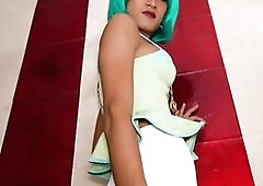 Hawt masturbation and bareback anal sex for concupiscent large titties Oriental ladyboy Creamy previous to that babe gave a tugjob Breasty Thai tranny