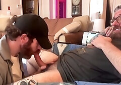 Late night handjob for husband with a tasty cum swallow