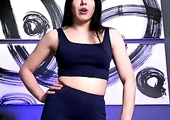 Cute curly brunette solo webcam masturbation