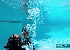 Sexy chick in scuba Monica is sucking a dick under the water