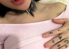 Tattooed Babe in Pink Top Teases & Shows Off Body