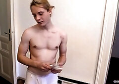 Luxurious man strips for the camera and offers his hole for a wild bareback ride