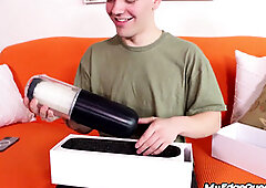 Teasing dirty 21yo slut loves jerking dick with sex toys