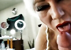 Barefaced immoral Russian mamma enthusiastically sucks a ramrod in a santa hotty dress... ))