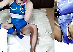 *FREE* Wearing lengthy boots fetish clip. Female mask cosplayer.