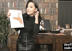 Small penis dirty talking session by femdom babe in leat