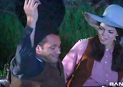 An awesome young brunette Brooke Ballentyne likes riding on a big dick