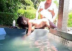 The Nudist Swan Gets Banged Outdoors In The Sun