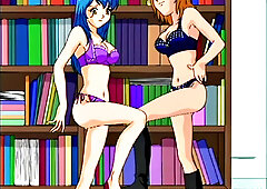 Redhead dominatrix spanks and punishes her slave with glasses on in a kinky threesome