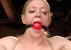 Tied up bitch got her pussy tortured by master BDSM