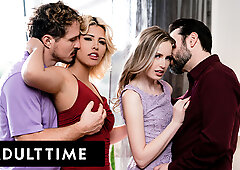 ADULT TIME - Scarlett Sage Swaps Husband's With Spanish Babe Carlita Ray For WILD SWINGER FOURSOME!