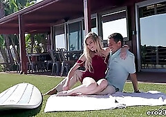 Chloe Foster is getting fucked in the backyard, while her boyfriend is out of town